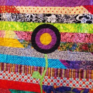 Modern Quilt Scrappy Posies Twin Throw Wall